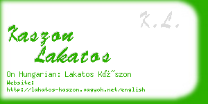 kaszon lakatos business card